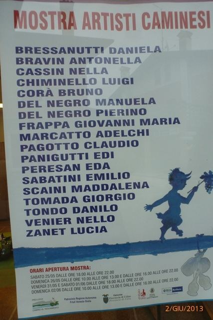 ARTISTI CAMINESI IN MOSTRA a Camino al Tagliamento (UD) 1 giugno 13