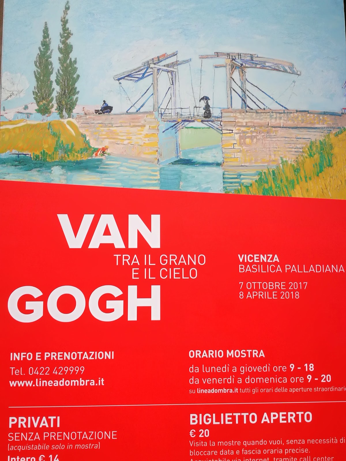 MOSTRA VINCENT VAN GOGH “TRA IL GRANO E IL CIELO” a VICENZA e visita città – 7 gennaio 2018 con Abaco Viaggi