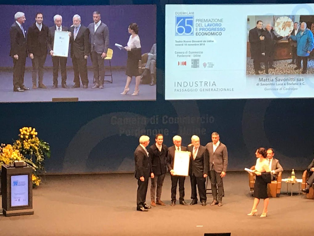 TRE DI CODROIPO ALLA 65° PREMIAZIONE DEL LAVORO E DEL PROGRESSO ECONOMICO al Giovanni da UDINE – 16 nov 18