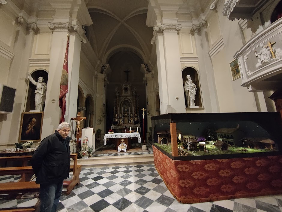 Natale 2023 in chiesa a Zompicchia con il presepio di Danilo Bressanutti