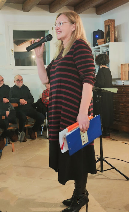 Fabiola Tilatti Ferrin presenta gli attori Claudio Moretti e Flavia Valoppi