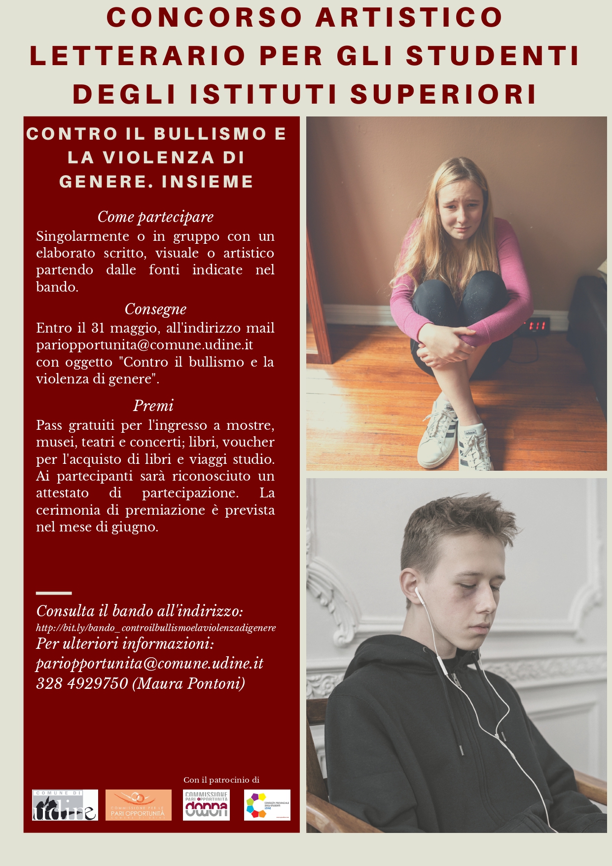 VIOLENZA E BULLISMO IN CONCORSO  a Udine 31 maggio 2021