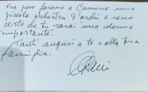 Lettera originale di Davide Liani a Giada